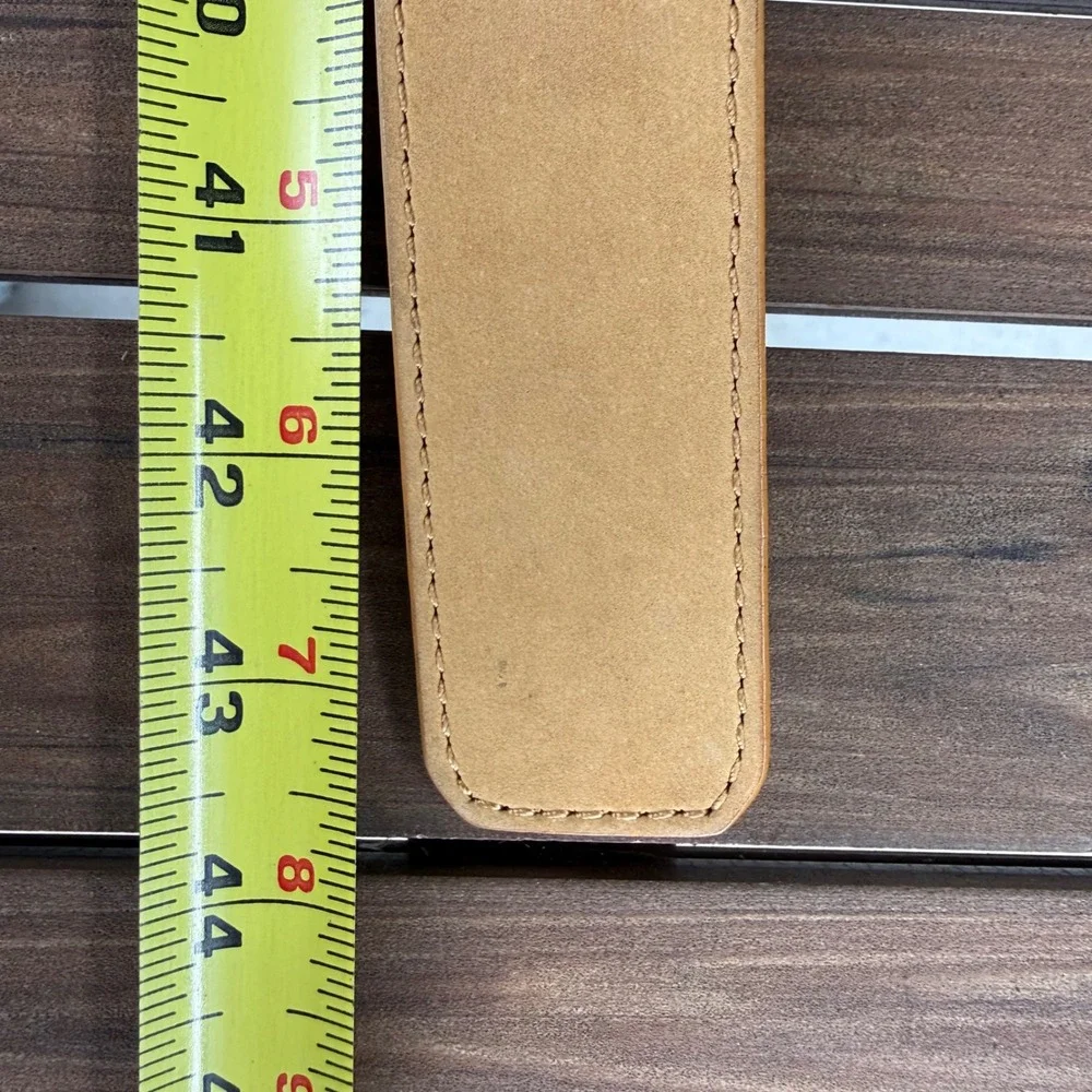 Pepe Jeans London Tan Italian Leather Belt Large PEPE Buckle P3001 Mens 36